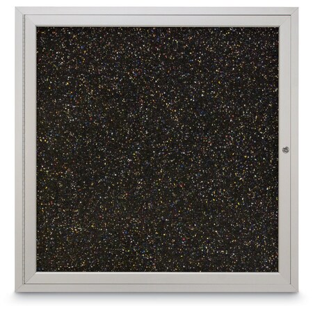 United Visual Products Sliding Door Indoor Enclosed Corkboard, 7 UV9027ACS-SATIN-CORK